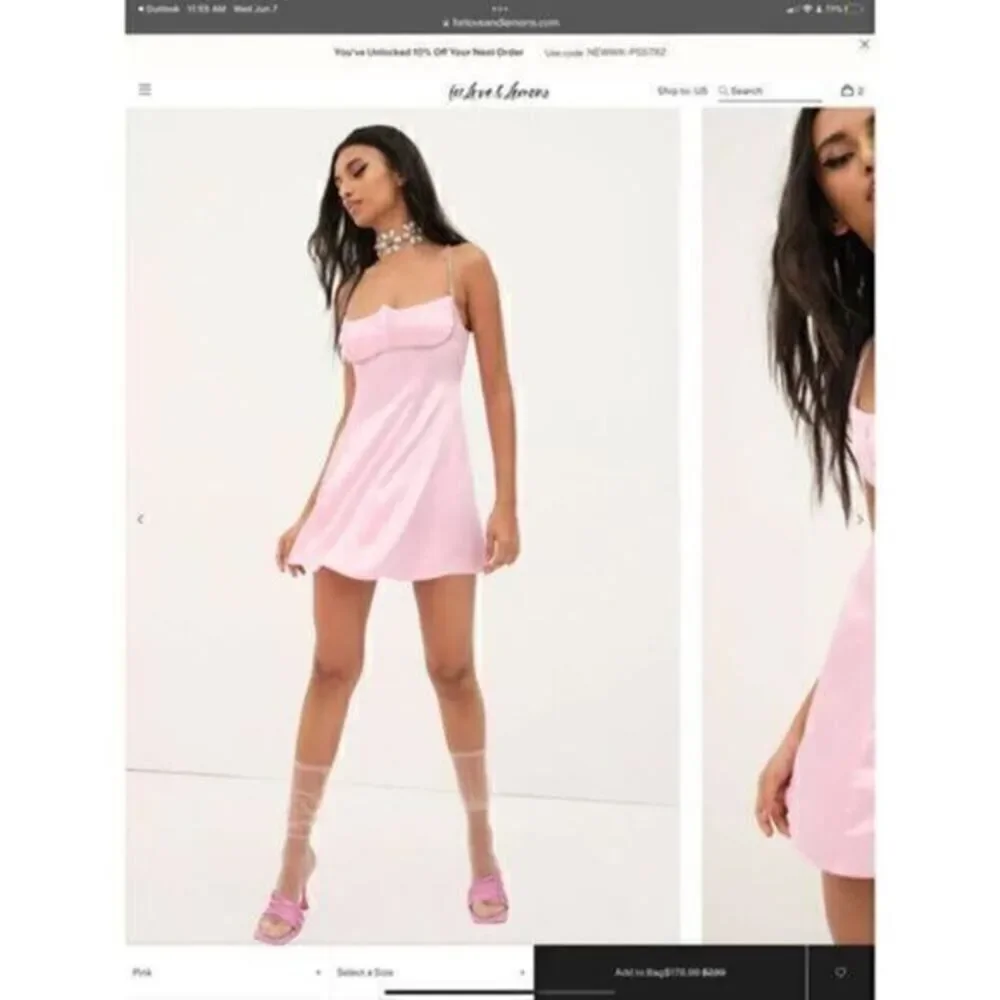 For love and lemons and Elora pink satin dress
